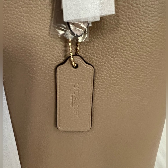 Coach Brown Leather Tote with Gold Accents color / taupe oxblood - Picture 8 of 16